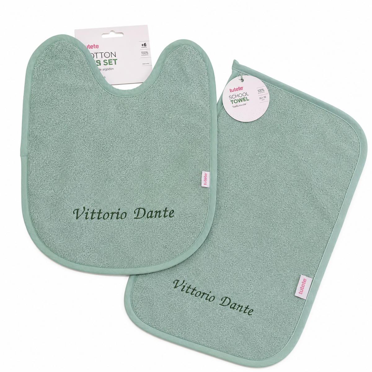 ASCIUGAMANO TUTETE 39X24CM IN SPUGNA DI COTONE - GREEN